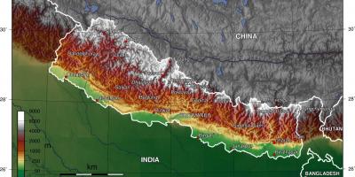خريطة الأقمار الصناعية نيبال