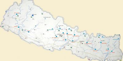 خريطة نيبال عرض الأنهار