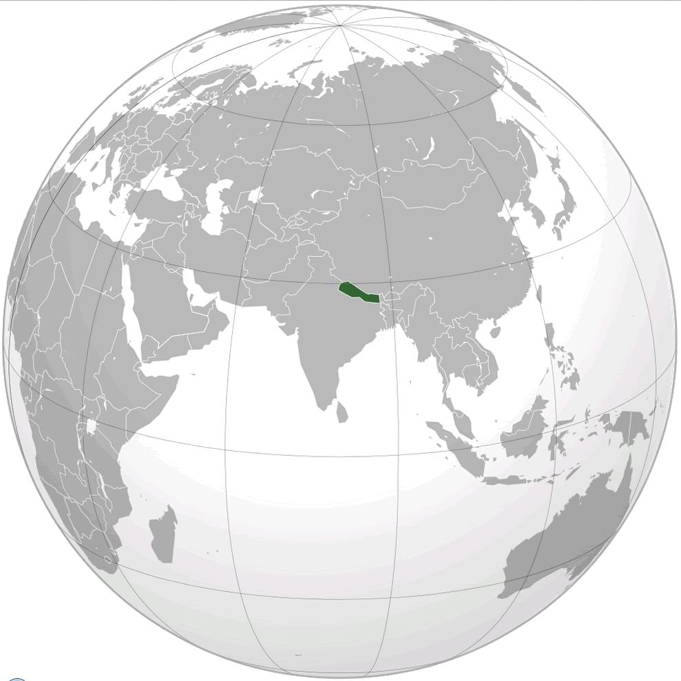 خريطة الأرض نيبال